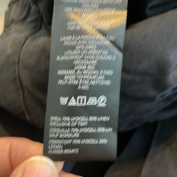 Pilcro Anthropologie Boot Tuck Parachute Pants‎ Black Linen Mix Jogger Hem 28 - Picture 8 of 9